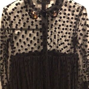 Chic Black Polka Dot Kids Dress